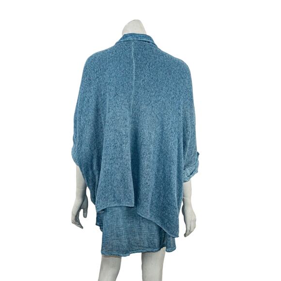SCANDAL double layer AKRAIA Blouse Sweater in indigo blue NWT - Picture 4 of 7
